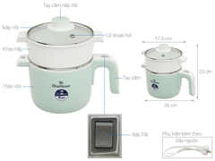 Nồi Điện Đa Năng BlueStone MPB-7233 1.2 Lít 600-720W