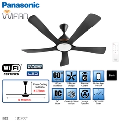 Quạt Trần Thông Minh Wifi Panasonic F-60DGN ( 5 Cánh, Có Đèn LED )