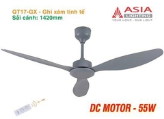 Quạt Trần Cao Cấp 03 Cánh Asia Lighting QT17-GX (Ghi xám tinh tế)
