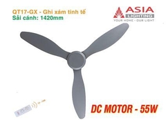 Quạt Trần Cao Cấp 03 Cánh Asia Lighting QT17-GX (Ghi xám tinh tế)