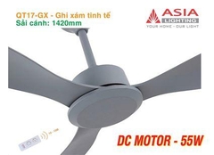 Quạt Trần Cao Cấp 03 Cánh Asia Lighting QT17-GX (Ghi xám tinh tế)