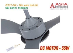 Quạt Trần Cao Cấp 03 Cánh Asia Lighting QT17-GX (Ghi xám tinh tế)
