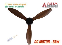 Quạt Trần Cao Cấp 03 Cánh Asia Lighting QT17-N (Nâu cà phê)