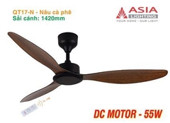 Quạt Trần Cao Cấp 03 Cánh Asia Lighting QT17-N (Nâu cà phê)