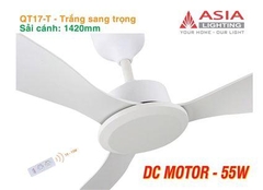 Quạt Trần Cao Cấp 03 Cánh Asia Lighting QT17-T (Trắng sang trọng)