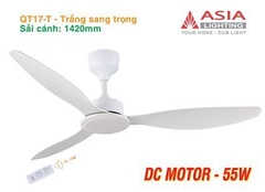 Quạt Trần Cao Cấp 03 Cánh Asia Lighting QT17-T (Trắng sang trọng)