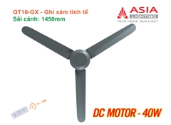 Quạt Trần Cao Cấp 03 Cánh Asia Lighting QT18-GX (Ghi xám tinh tế)