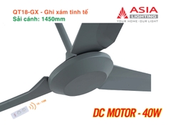 Quạt Trần Cao Cấp 03 Cánh Asia Lighting QT18-GX (Ghi xám tinh tế)