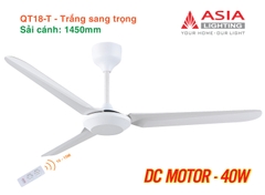 Quạt Trần Cao Cấp 03 Cánh Asia Lighting QT18-T (Trắng sang trọng)
