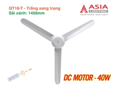 Quạt Trần Cao Cấp 03 Cánh Asia Lighting QT18-T (Trắng sang trọng)