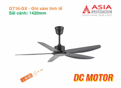 Quạt Trần Cao Cấp 05 Cánh Asia Lighting QT16-GX (Ghi xám tinh tế)