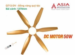 Quạt Trần Đèn Cao Cấp 6 Cánh Asia Lighting QT12-DV-01 (Đồng vàng quý tộc)