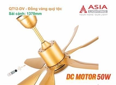 Quạt Trần Đèn Cao Cấp 6 Cánh Asia Lighting QT12-DV-01 (Đồng vàng quý tộc)
