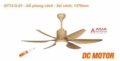 Quạt Trần Đèn Cao Cấp 6 Cánh Asia Lighting QT12-G-01 (Gỗ phong cách)