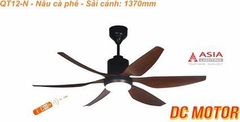 Quạt Trần Đèn Cao Cấp 6 Cánh Asia Lighting QT12-N-01 (Nâu cà phê)