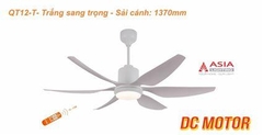 Quạt Trần Đèn Cao Cấp 6 Cánh Asia Lighting QT12-T-01 (Trắng sang trọng)