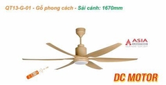 Quạt Trần Đèn Cao Cấp 6 Cánh Asia Lighting QT13-G-01 (Gỗ phong cách)