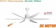 Quạt Trần Đèn Cao Cấp 6 Cánh Asia Lighting QT13-T-01 (Trắng sang trọng)