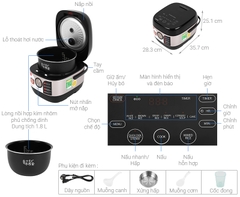 Nồi Cơm Điện Cao Tần Toshiba 1.8 Lít RC-18IX1PV