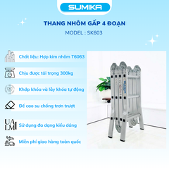 Thang Nhôm Gấp 4 Khúc Sumika SK603