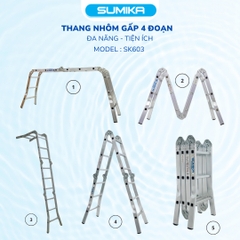 Thang Nhôm Gấp 4 Khúc Sumika SK603