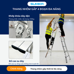 Thang Nhôm Gấp 4 Khúc Sumika SK603