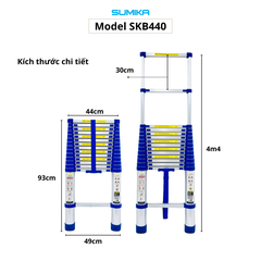 Thang Nhôm Rút Đơn Đai Xanh Sumika SKB440
