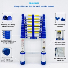 Thang Nhôm Rút Đơn Đai Xanh Sumika SKB440