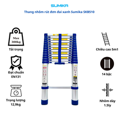 Thang Nhôm Rút Đơn Đai Xanh Sumika SKB510
