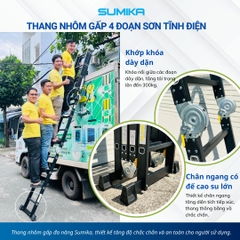 Thang Nhôm Gấp 4 Khúc Sumika SKM203 NEW