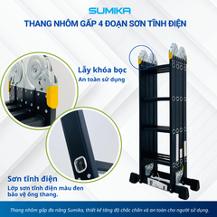 Thang Nhôm Gấp 4 Khúc Sumika SKM203 NEW