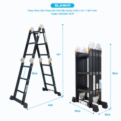 Thang Nhôm Gấp 4 Khúc Sumika SKM203 NEW
