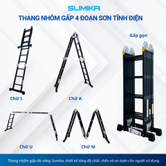 Thang Nhôm Gấp 4 Khúc Sumika SKM205 NEW