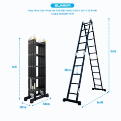 Thang Nhôm Gấp 4 Khúc Sumika SKM205 NEW