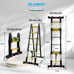 Thang Nhôm Rút Đôi Sơn Tĩnh Điện Sumika SKS380D
