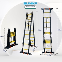 Thang Nhôm Rút Đôi Sơn Tĩnh Điện Sumika SKS500D