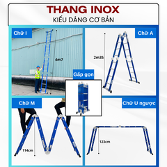 Thang Inox Gấp 4 Khúc Sumika SKS604