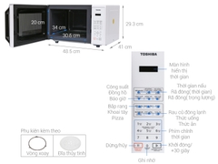 SẢN PHẨM NGỪNG KINH DOANH - Lò vi sóng điện tử Toshiba ER-SS23(W)VN