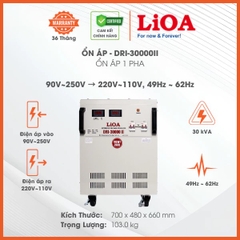 Ổn Áp LiOA 1 Pha 30KVA DRI-30,000II (90-250v) - New Đồng hồ điện tử