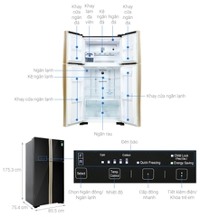 Tủ lạnh Hitachi Inverter 509 lít R-FW650PGV8 GBK