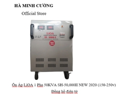 Ổn Áp LiOA 1 Pha 50KVA SH-50,000II NEW 2020 (150-250v) - Đồng hồ điện tử