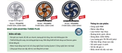 Quạt Sàn Asiavina Turbo PLUS VY636092 - XANH ĐEN