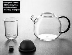 Ấm trà thủy tinh Zeno ATT45 - 800ML