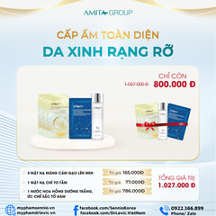 Bộ sản phẩm dưỡng da cấp ẩm toàn diện Sennio - Combo da xinh rạng rỡ nước hoa hồng mặt nạ dưỡng da