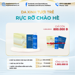 Bộ sản phẩm dưỡng da cấp ẩm toàn diện Sennio - Combo da xinh rạng rỡ nước hoa hồng mặt nạ dưỡng da Dr.Lavic