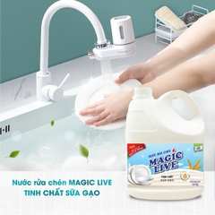 Nước rửa chén bát tinh chất gạo Magic Live diệt 99% vi khuẩn, các mùi khó chịu