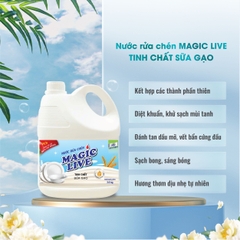 Nước rửa chén bát tinh chất gạo Magic Live diệt 99% vi khuẩn, các mùi khó chịu