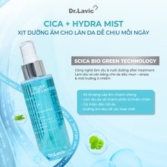 Xịt Khoáng Mặt Dưỡng Ẩm Làm Dịu Da CICA+ HRDRA MIST 120ml - DR980