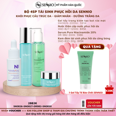 Bộ 4 sản phẩm tái sinh phục hồi da căng bóng sennio khôi phục cấu trúc da - giảm nhăn - tăng sinh collagen ban đêm Sennio