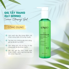 Gel tẩy trang kiêm tạo bọt rửa mặt 2in1 SENNIO Sạch sâu, sáng khoẻ da, ngừa mụn, cân bằng pH bảo vệ hàng rào da, giảm tiết dầu nhờn Dành cho da khô, nhạy cảm, da dầu SNO826